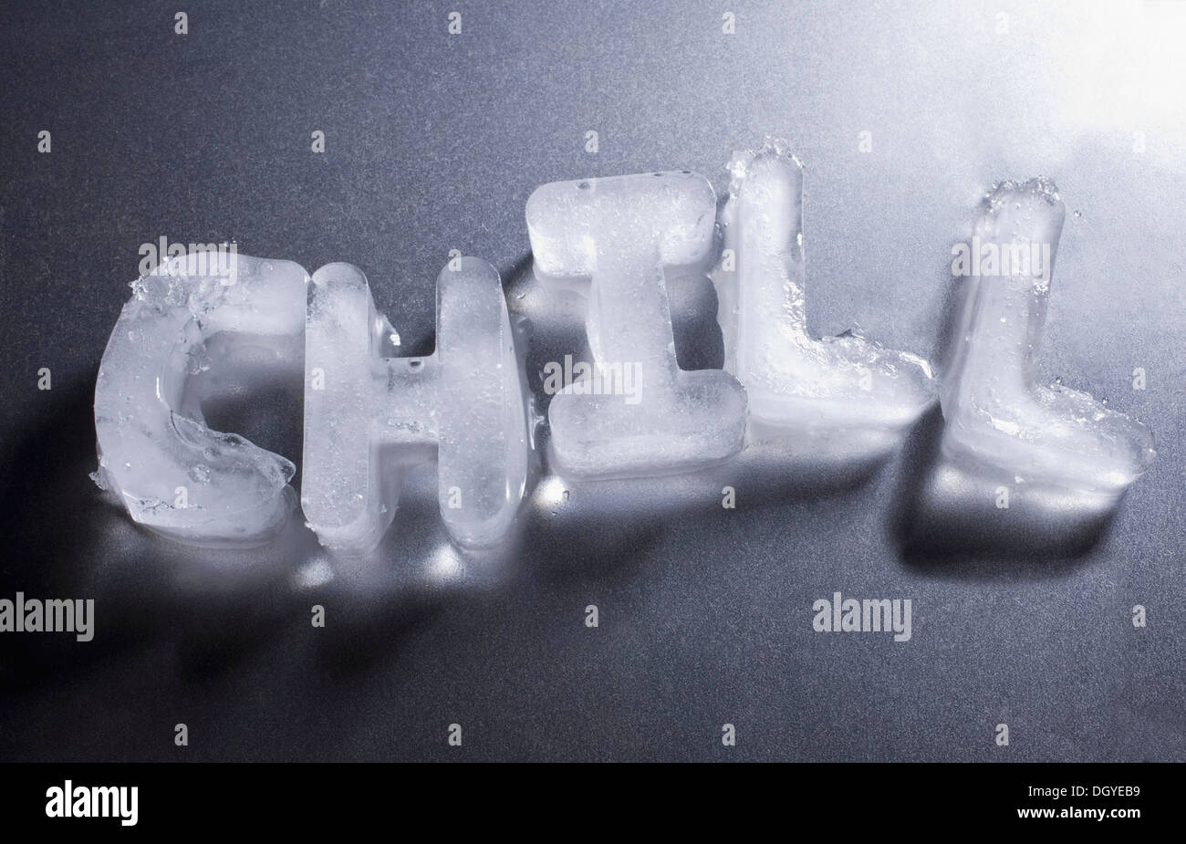 'Chill' énoncées avec ice Banque D'Images