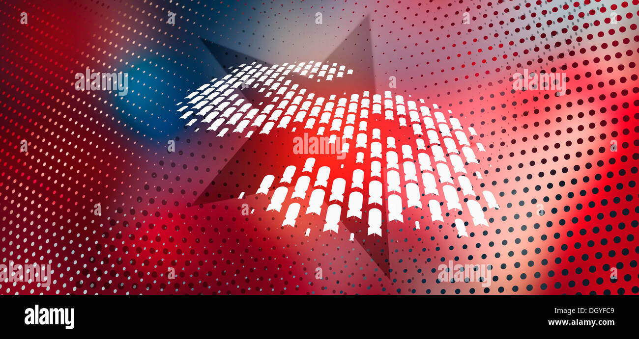 Signe du dollar a fait d'un système de symboles à la bombe contre l'étoile et dotted background Banque D'Images