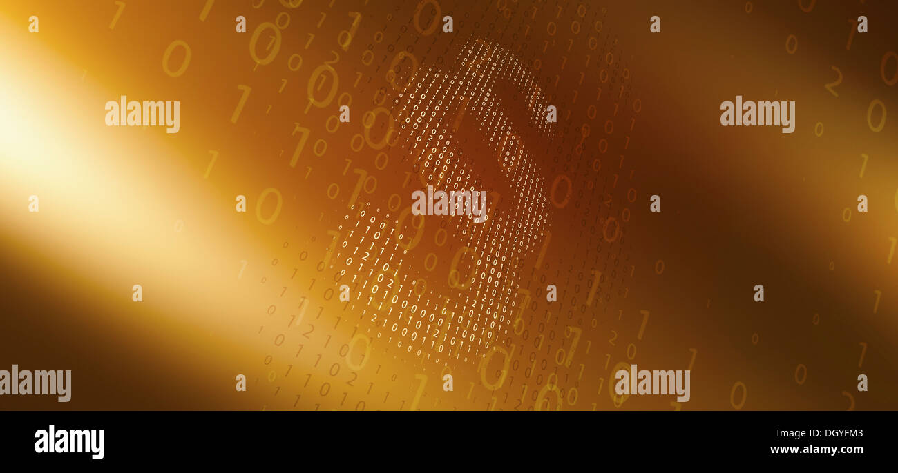 Spotted de nombres binaires, against abstract background Banque D'Images