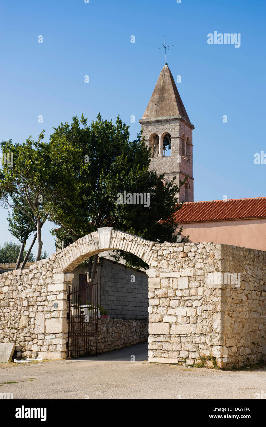 Monastère et église de Kraj, Pasman Island, Mer Adriatique, Zadar, Dalmatie, Croatie, Europe Banque D'Images
