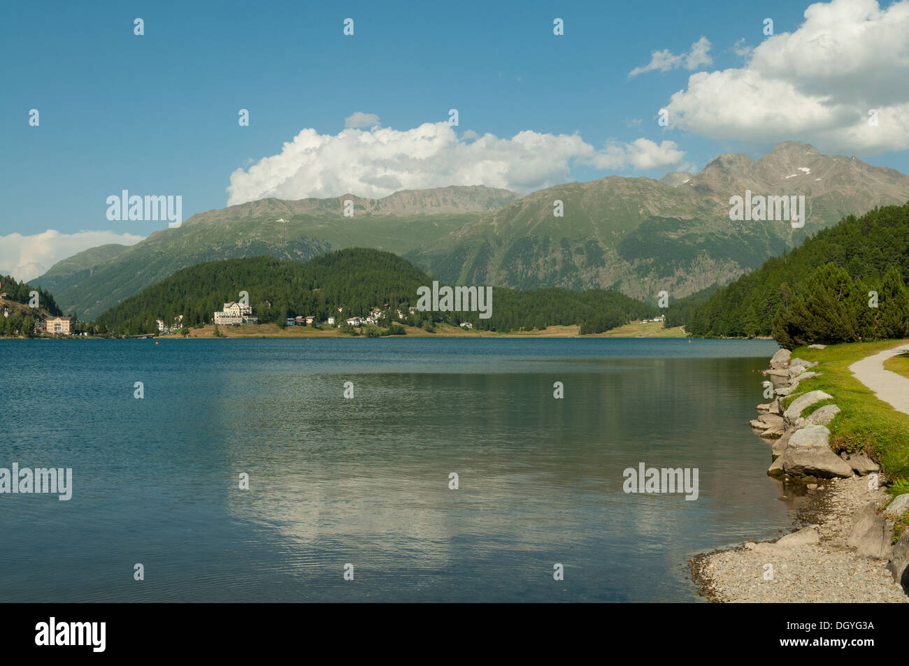 Lac de St Moritz, St Moritz, Suisse Banque D'Images