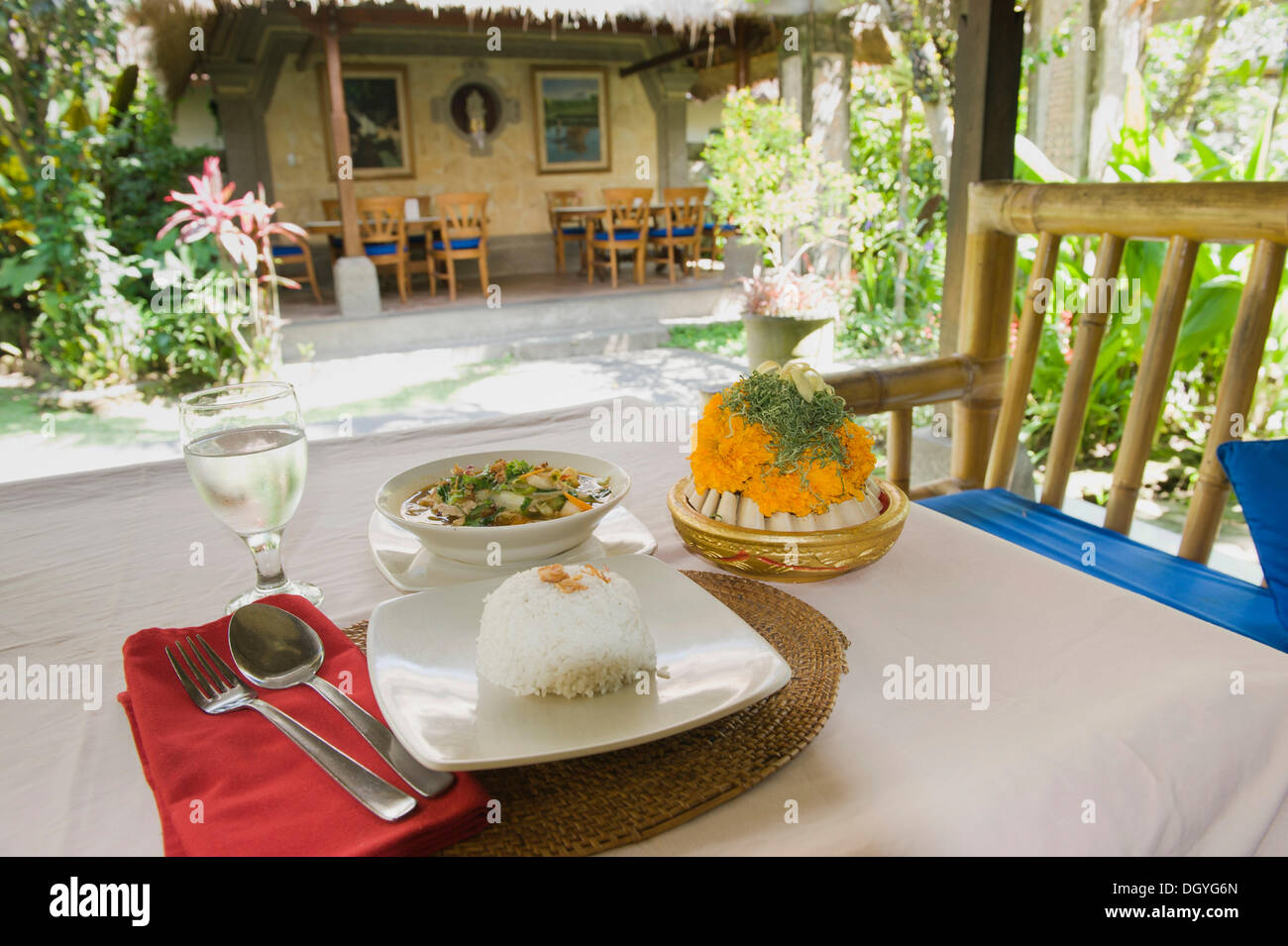 Cap Cay, des légumes avec du riz, dans un café à Ubud, Bali, Indonésie Banque D'Images
