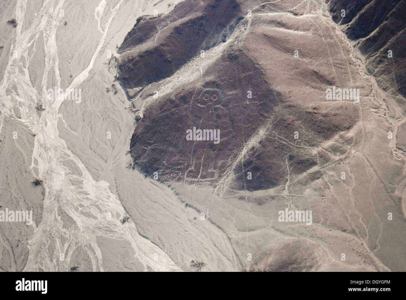L'astronaute, lignes de Nazca, les géoglyphes de Nasca, UNESCO World Heritage site près de Nasca ou Nazca, Pérou, Amérique du Sud Banque D'Images