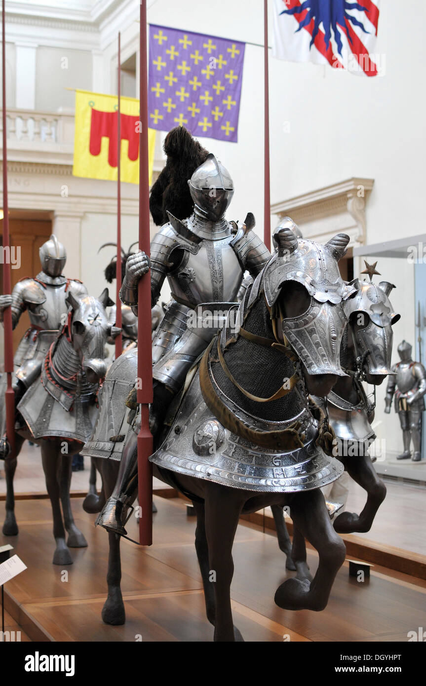 Armes et armures, des chevaliers, le Metropolitan Museum of Art, de l'Upper East side, new york city, New York, USA, Amérique du Nord Banque D'Images