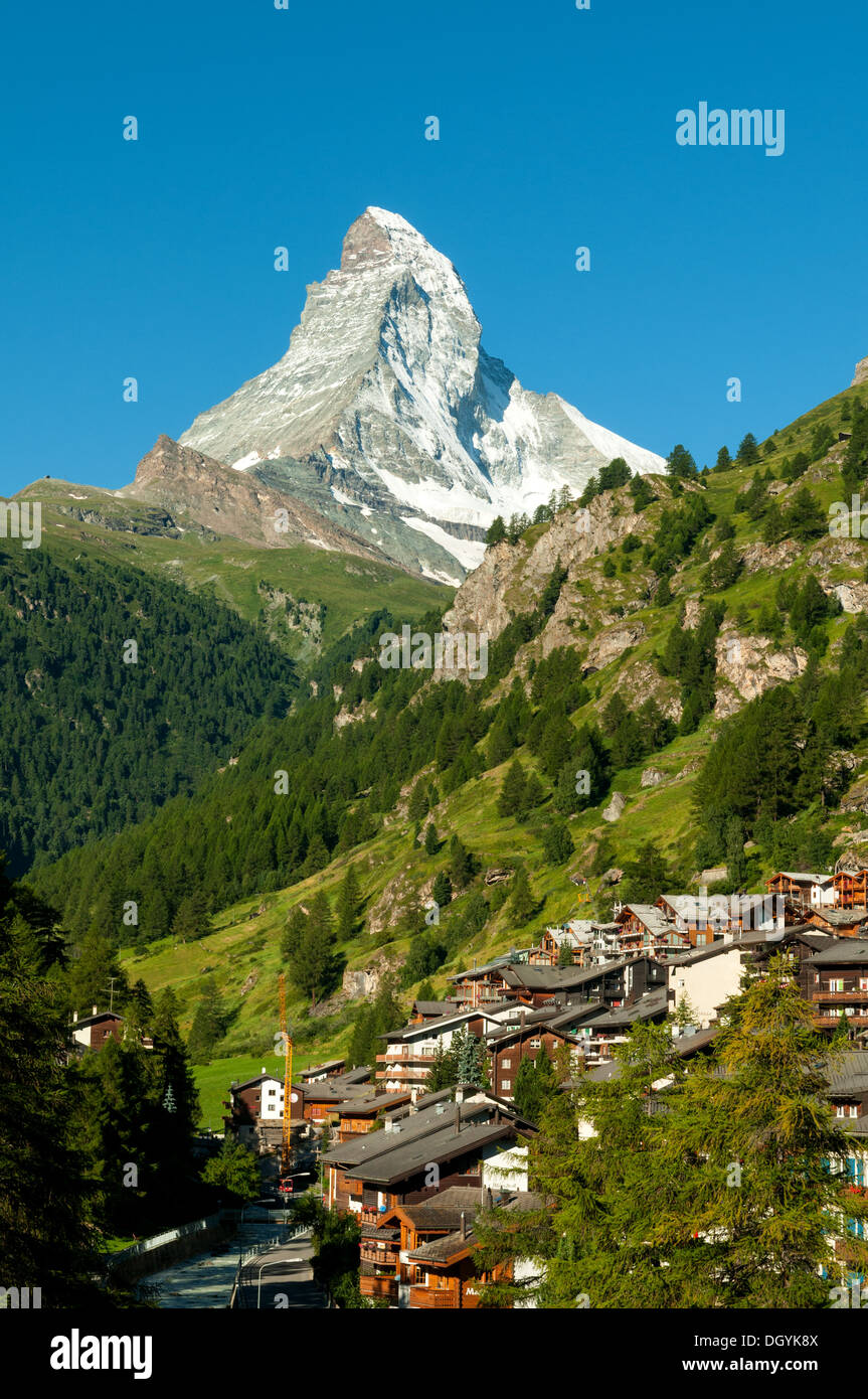 Le Cervin et Zermatt, Suisse Banque D'Images