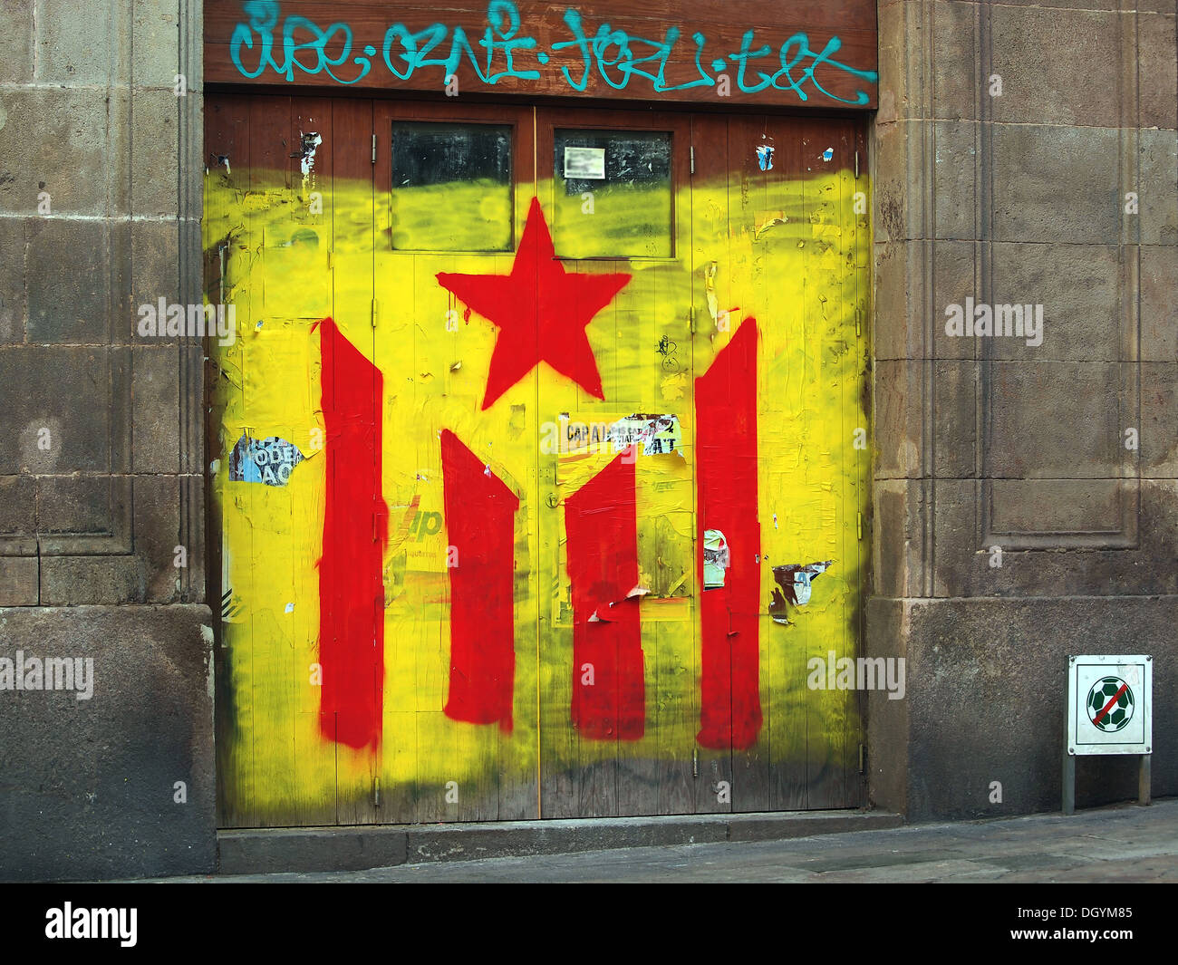 L'ESTELADA Drapeau indépendantiste catalan, le Banque D'Images