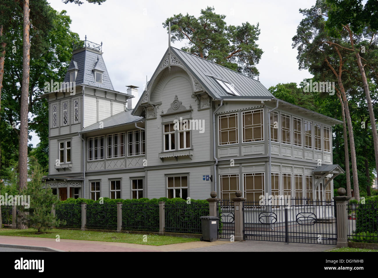 Maison en bois, villa, juras iela, Jurmala, Lettonie, pays baltes, Europe Banque D'Images