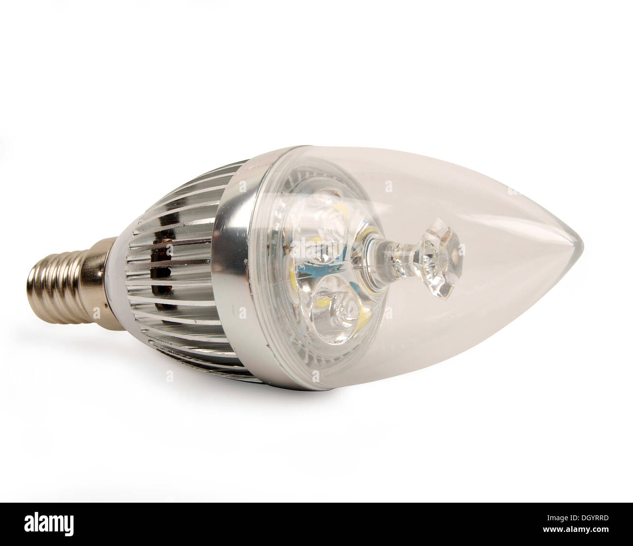 Ampoule LED isolé sur fond blanc Banque D'Images