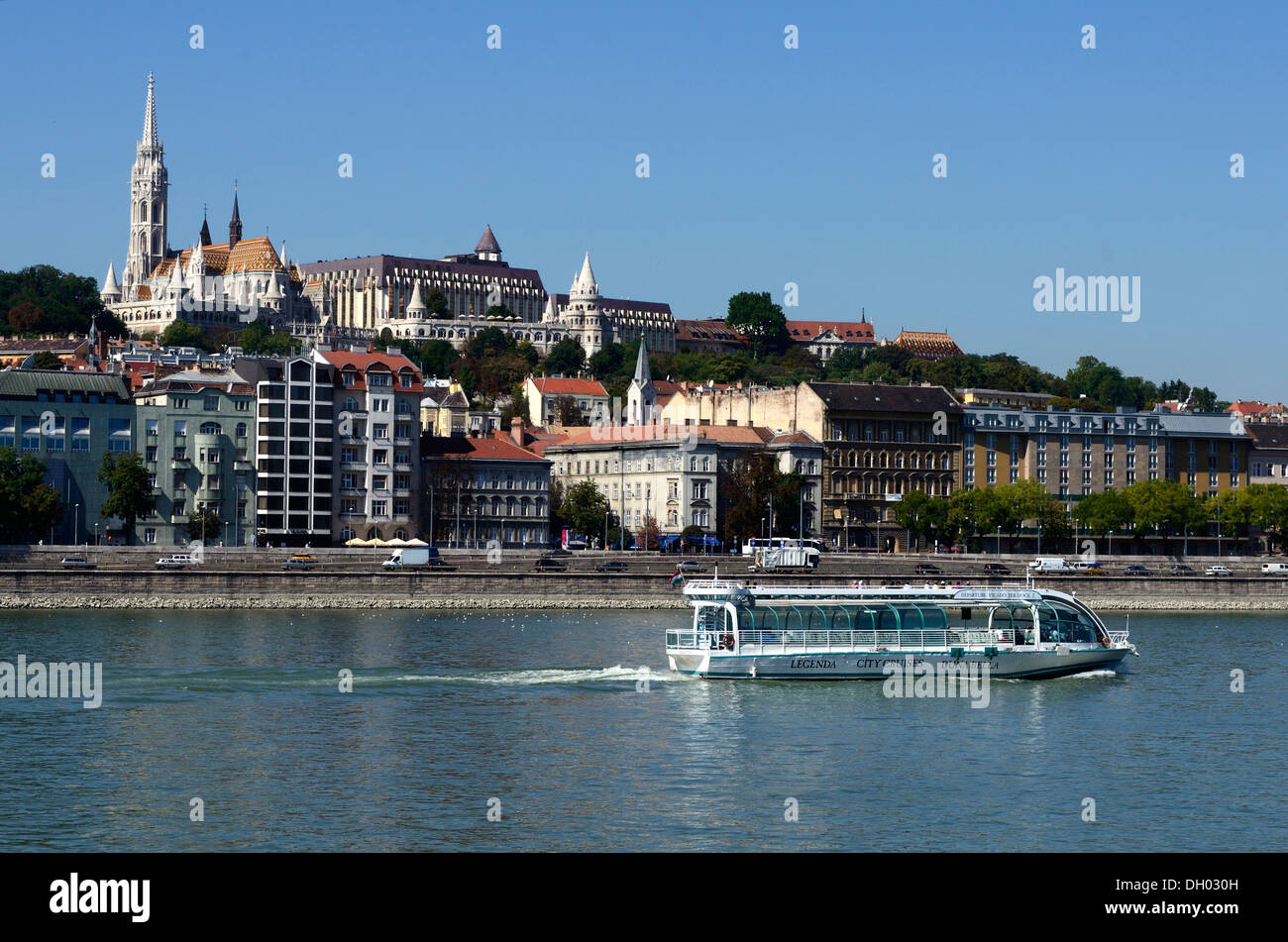 Quartier de Buda Budapest Hongrie vue du côté de Danube Banque D'Images