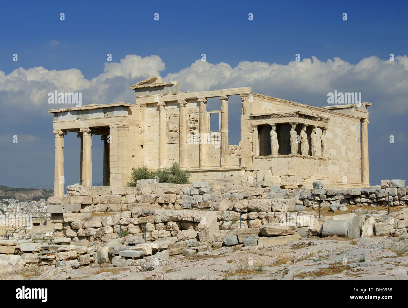 Erechtheum temple sur l'Acropole à Athènes Banque D'Images