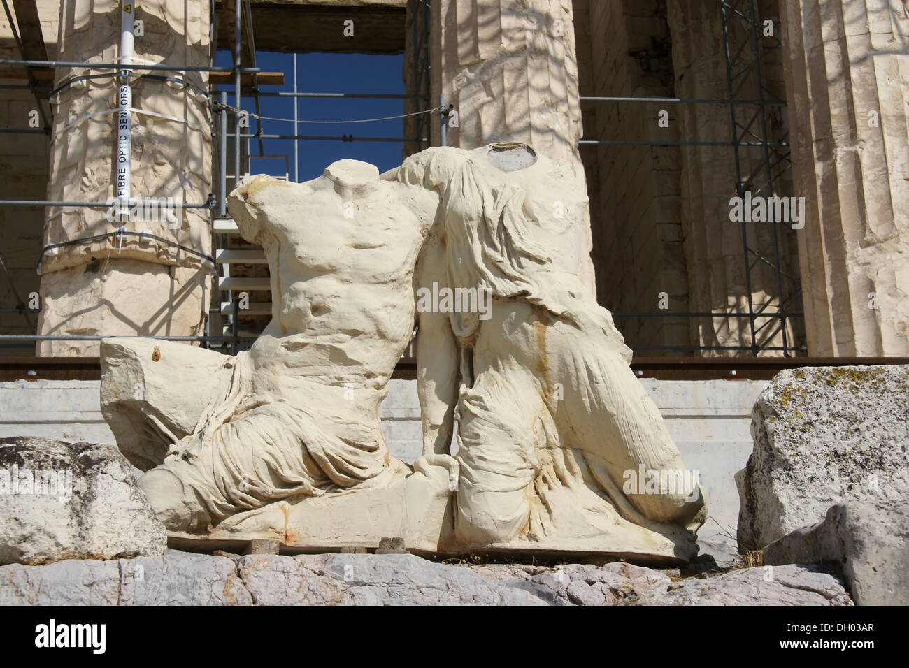 Les chiffres sans tête, en dehors de la temple du Parthénon sur l'Acropole, Athènes, Grèce Banque D'Images