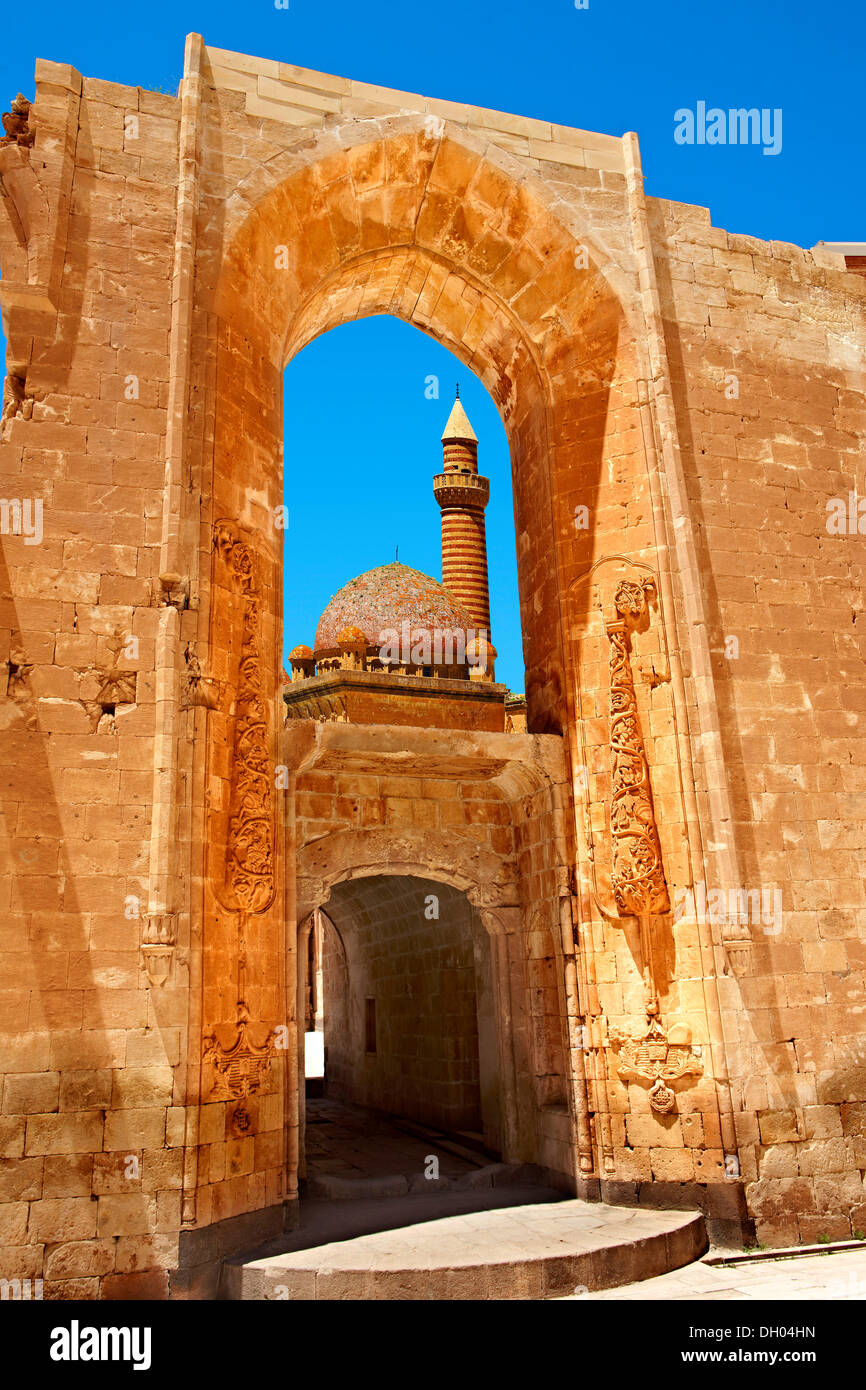Entrée de ishak pasha palace, 18e siècle l'architecture ottomane, la Turquie de l'Est Banque D'Images