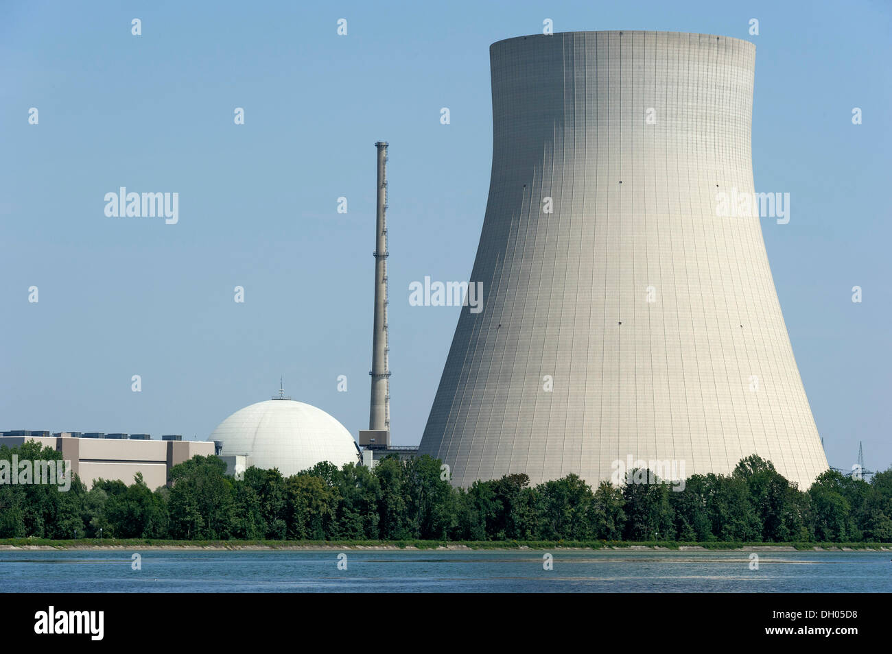 Centrale nucléaire Isar 1, Réservoir, Ohu, Niederaichbach. Lkr Landshut, Thuringe, Bavière, Allemagne Banque D'Images
