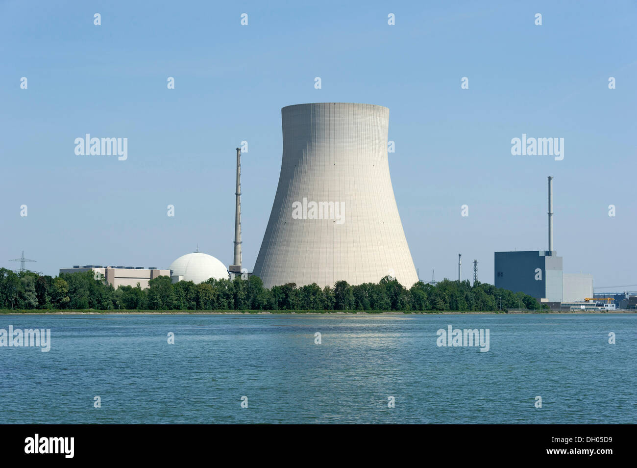 Centrale nucléaire Isar 1, Réservoir, Ohu, Niederaichbach. Lkr Landshut, Thuringe, Bavière, Allemagne Banque D'Images