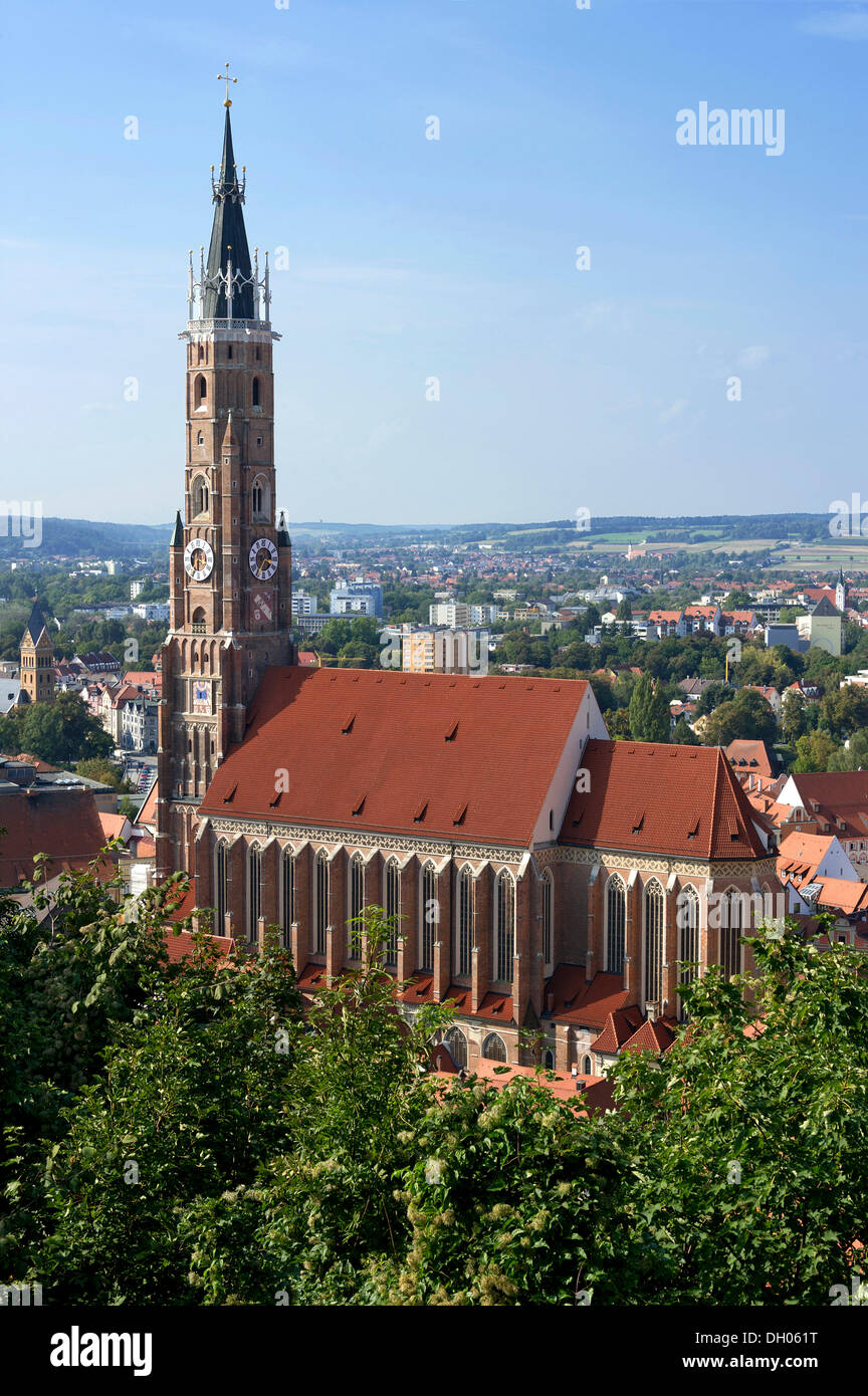 La cathédrale gothique de Saint Martin, vieille ville, Landshut, Basse-Bavière, Bavière, Allemagne Banque D'Images