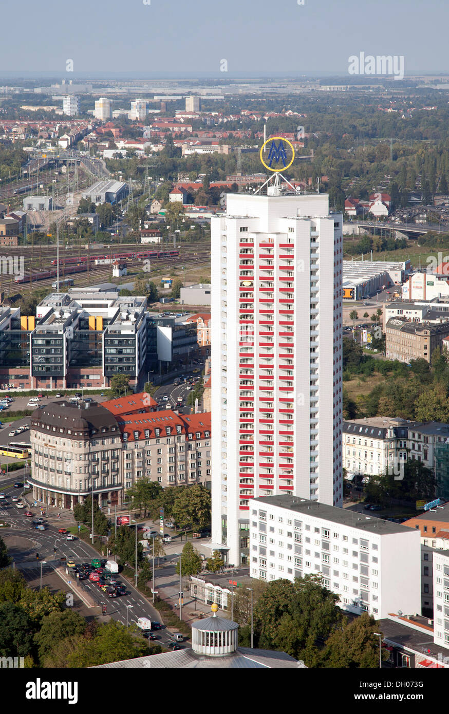 Wintergarten-Hochhaus immeuble de grande hauteur, Leipzig, PublicGround Banque D'Images
