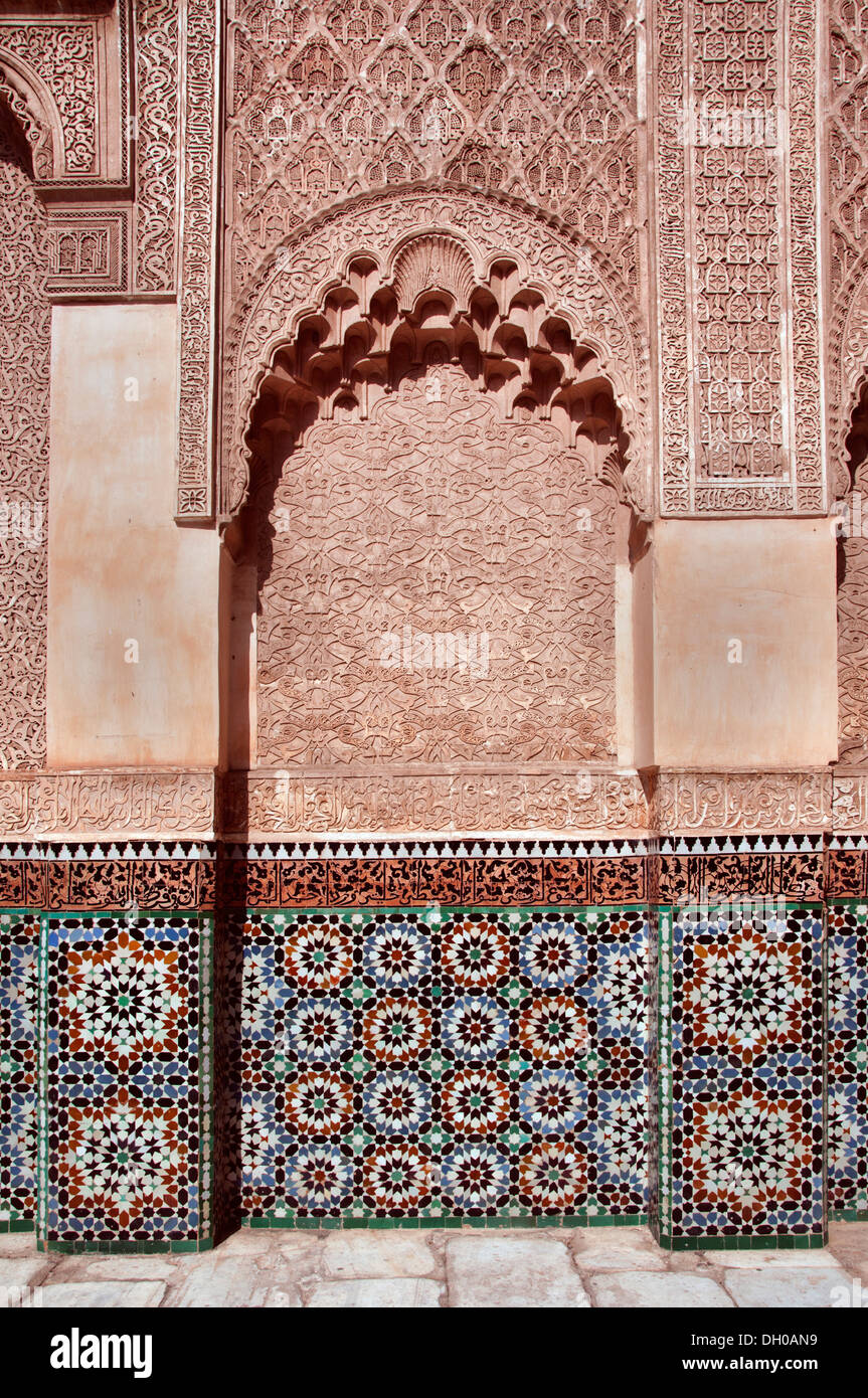 L'école Coranique Ben Youssef dans la médina de Marrakech Maroc Banque D'Images