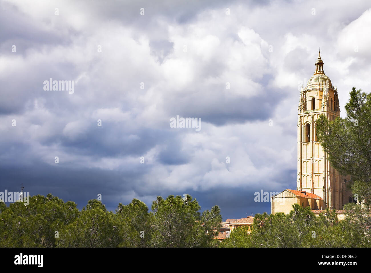 Tour d'une cathédrale de Ségovie Banque D'Images