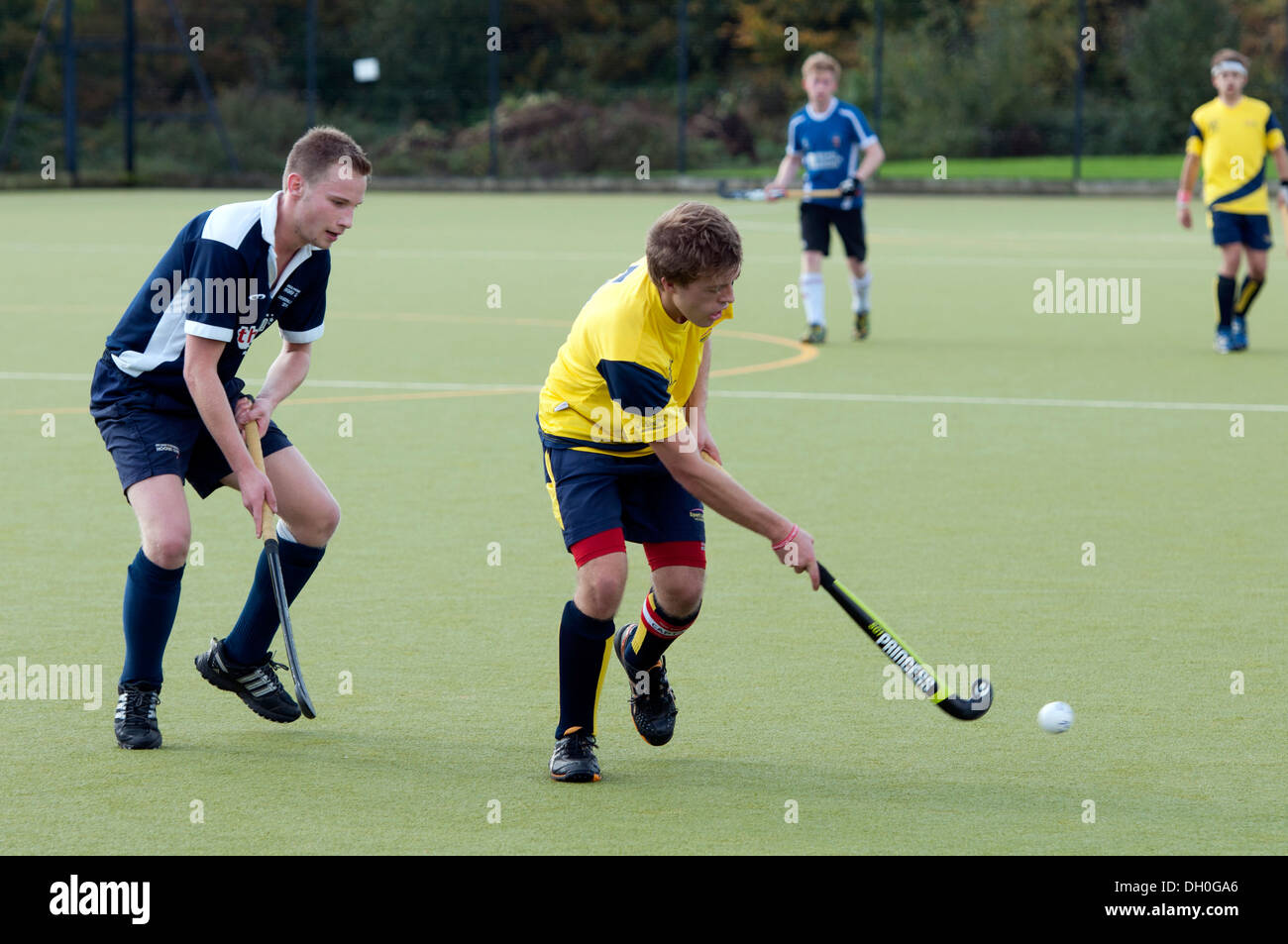 Le sport universitaire, les hommes de hockey Banque D'Images