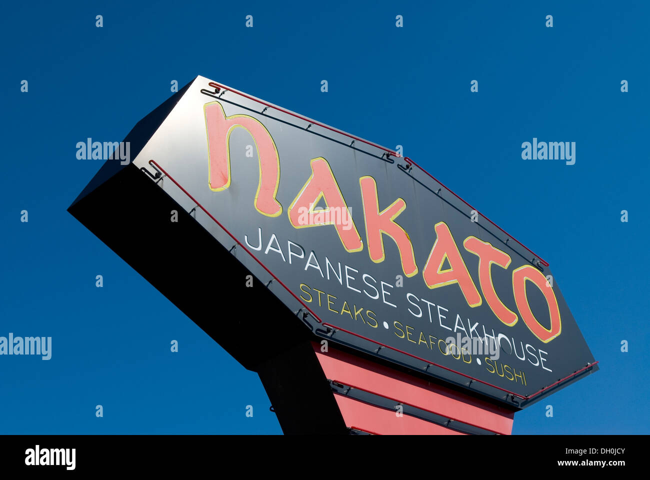 Nakato Japanese Steak House Sign Myrtle Beach en Caroline du Sud USA Banque D'Images