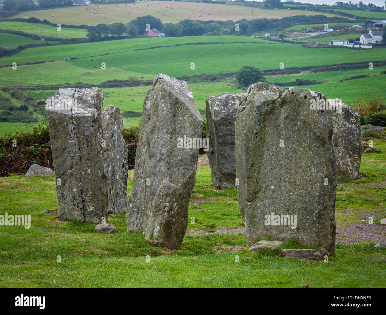 Le comté de Cork, Irlande : pierres du cercle de pierres de Drombeg datant de 1100-800 av. J.-C., près de Glandore Banque D'Images