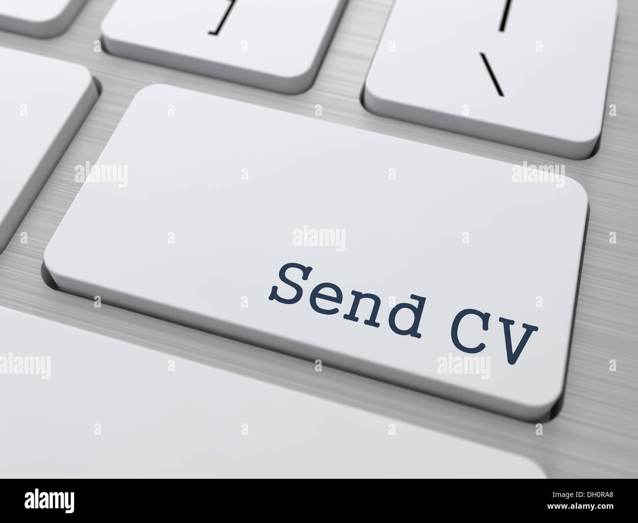 Envoyer CV avec clavier Blanc Bouton. Banque D'Images