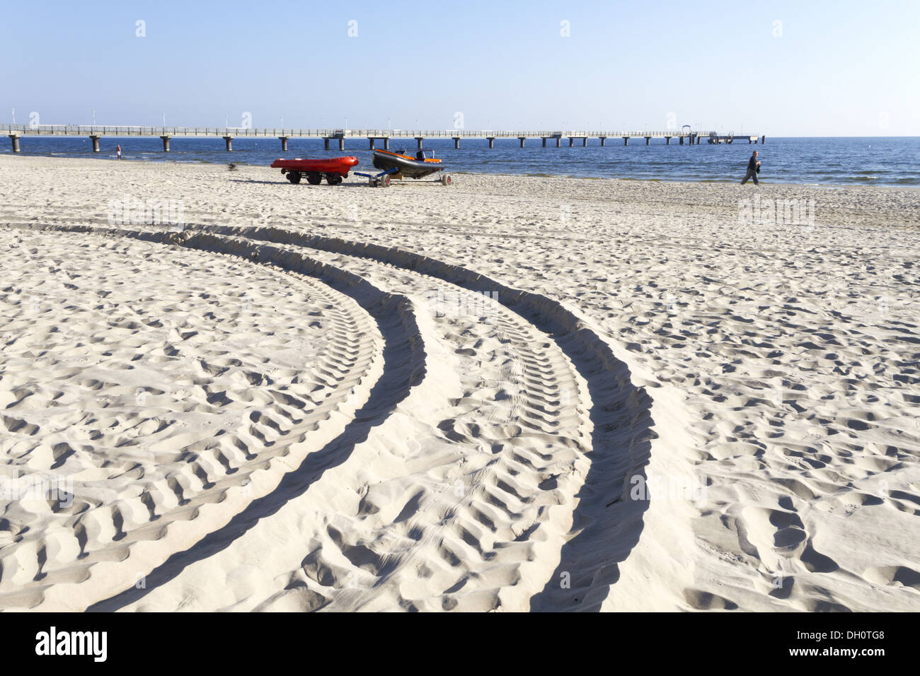 Location de pistes sur la plage Banque D'Images