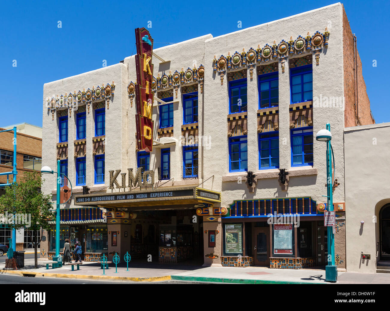 L'historique KiMo Theatre sur Central Avenue (ancienne route 66) au centre-ville d'Albuquerque, New Mexico, USA Banque D'Images