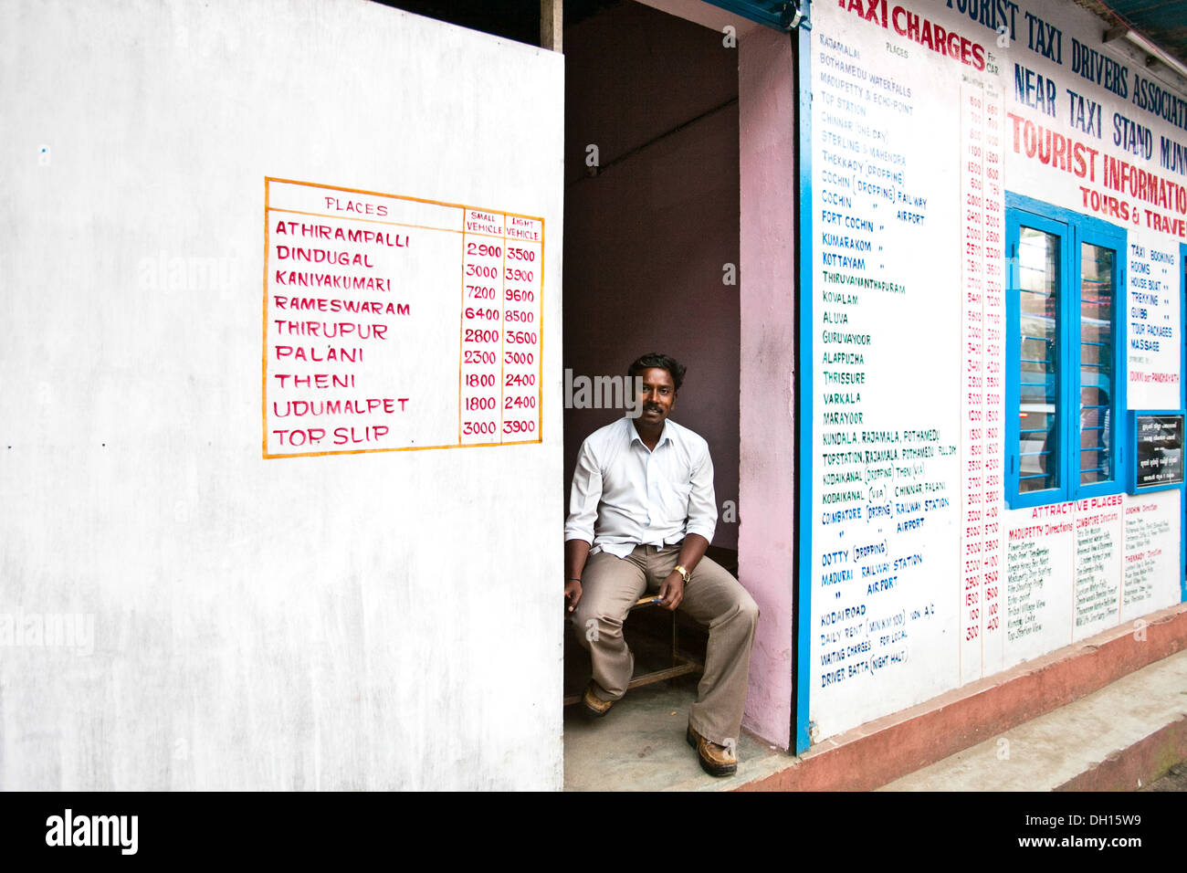 Station de bus principal à la billetterie, Munnar, India Banque D'Images