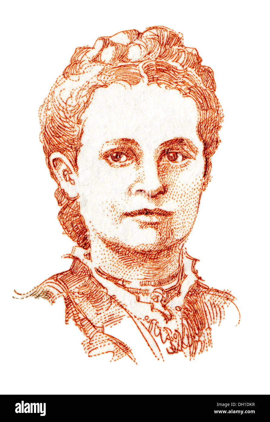 Portrait d'Emma Ihrer (1857-1911 : homme politique allemand et syndicaliste) de timbre-poste allemand. Banque D'Images