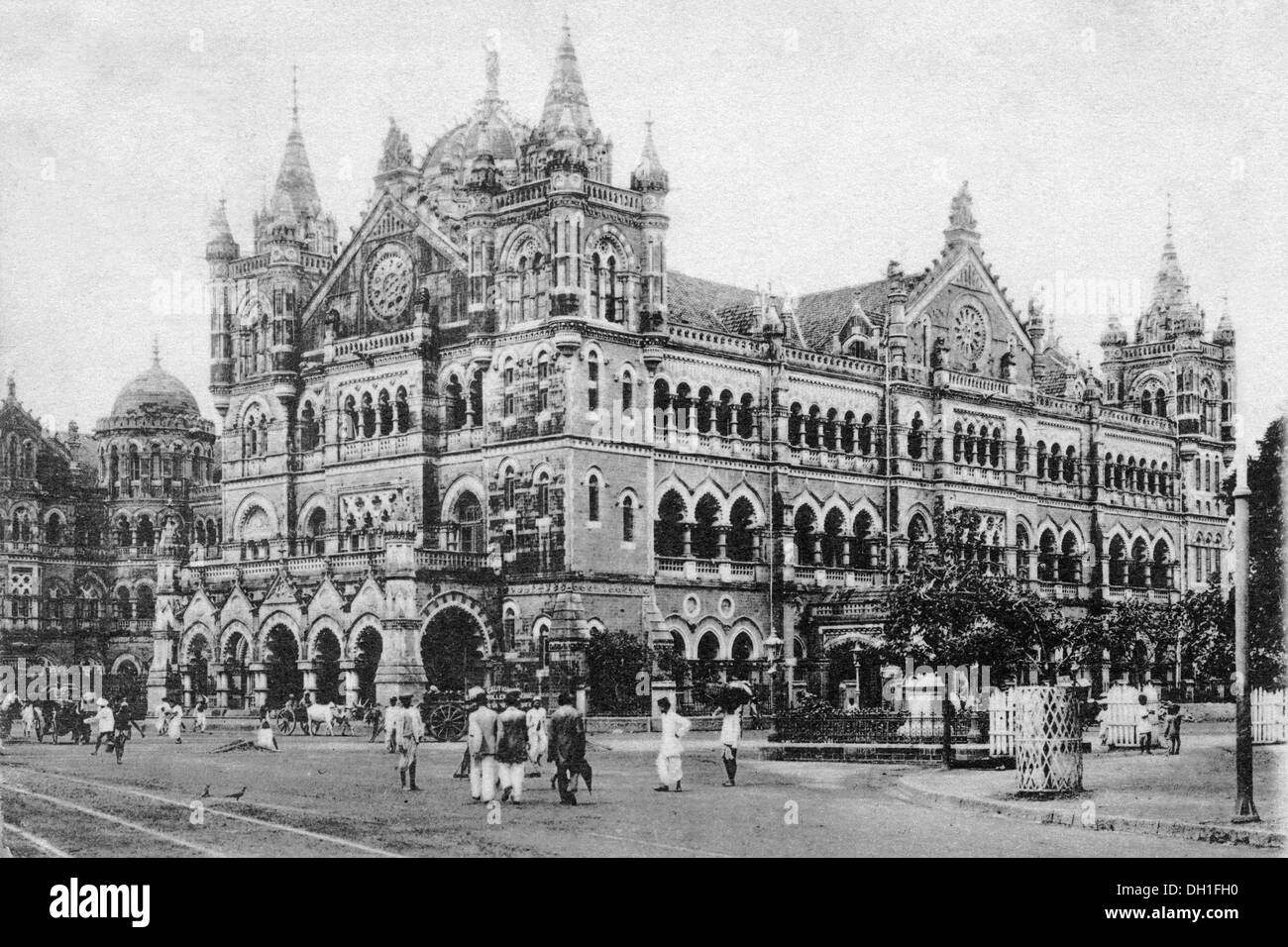 Vieux vintage des années 1900 victoria terminus VT bombay mumbai maharashtra Inde Banque D'Images