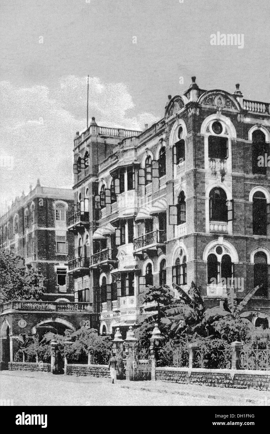 Ancienne photo des années 1900 du YMCA Building, de la Young Mens Christian Association, Bombay, Mumbai, Maharashtra, Inde, Asie Banque D'Images