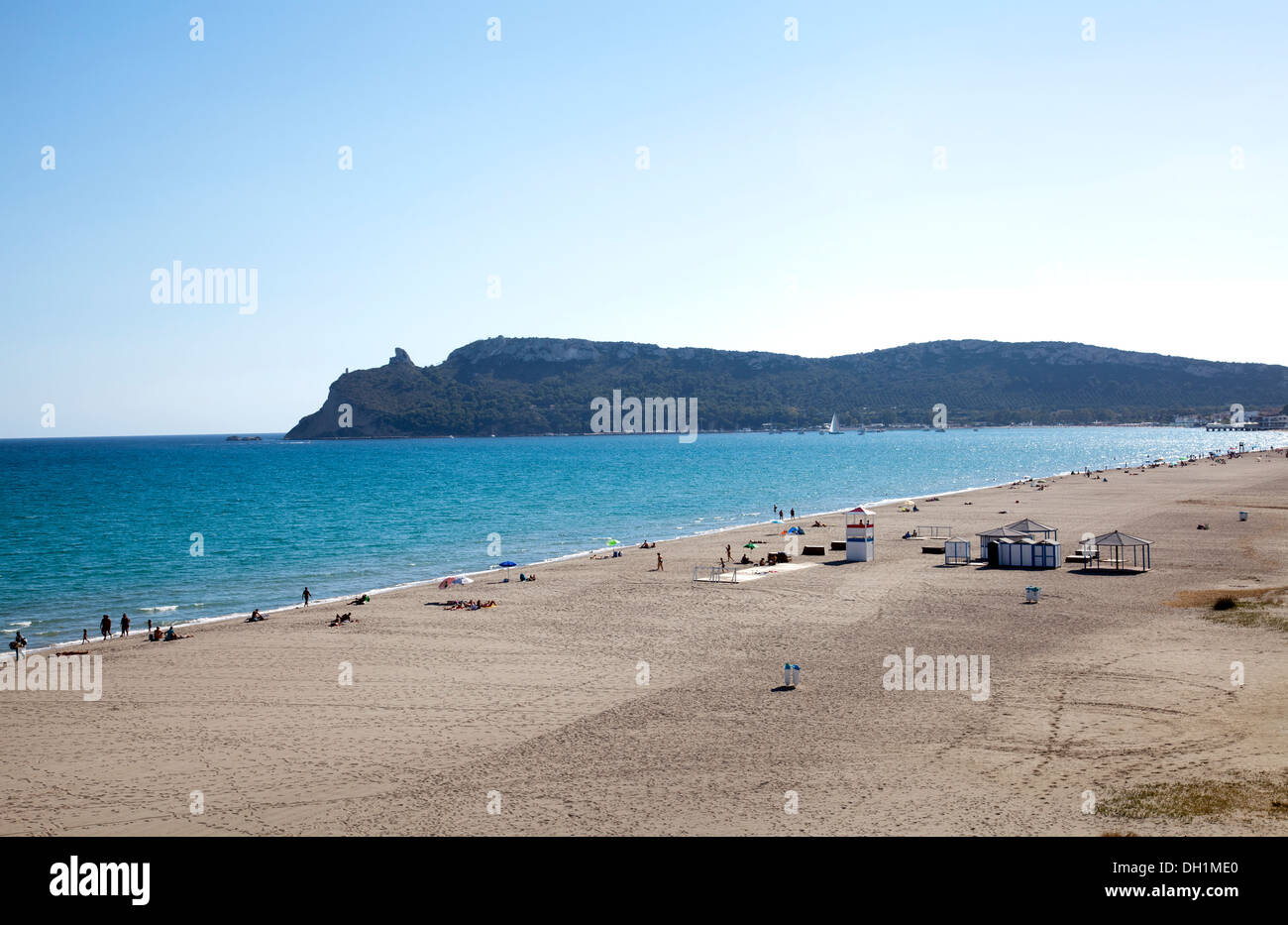 La plage de Poetto à Marina Ospedale à Cagliari - Sardaigne Banque D'Images