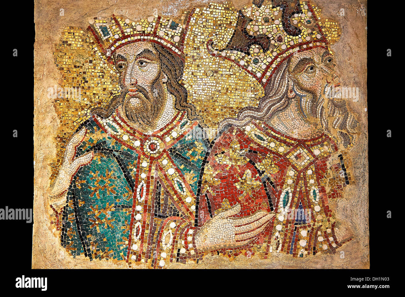 14e siècle, des fragments de la mosaïque des Mages (Rois) . Basilique San Marco ( la Basilique St Marc ) Venise, Banque D'Images