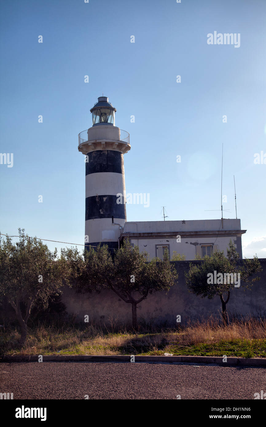 Faro di Capo Sant'Elia Leuchtturm à San Bartolomeo en Sardaigne Banque D'Images