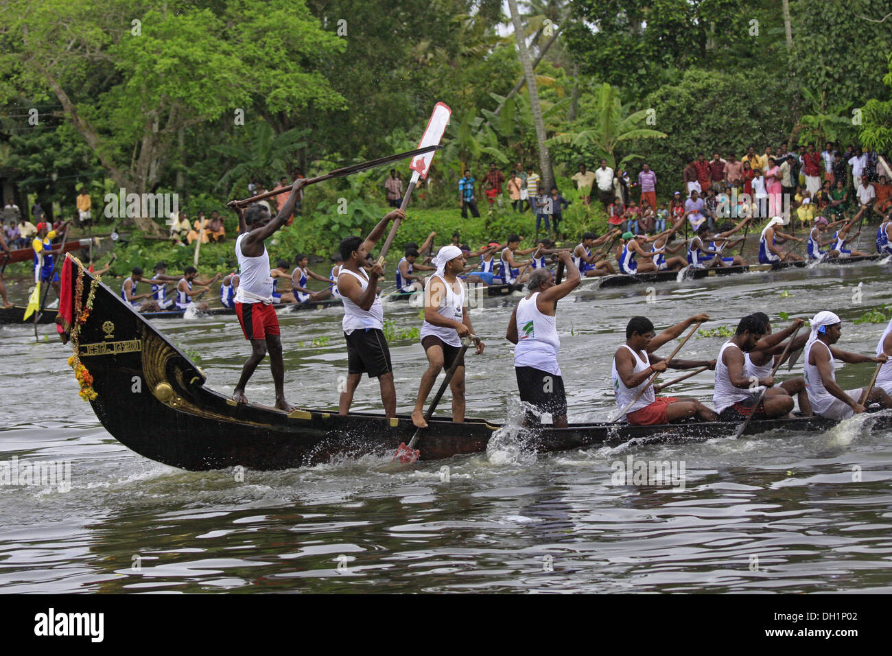 Festival de courses de bateaux dans le lac Punnamada à Alleppey Inde Kerala Banque D'Images