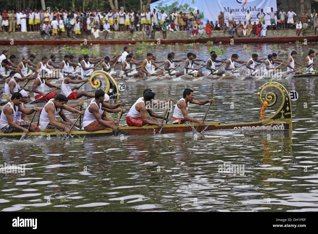 Festival de course de bateaux Lac Punnamada Kerala Inde Alleppey Banque D'Images