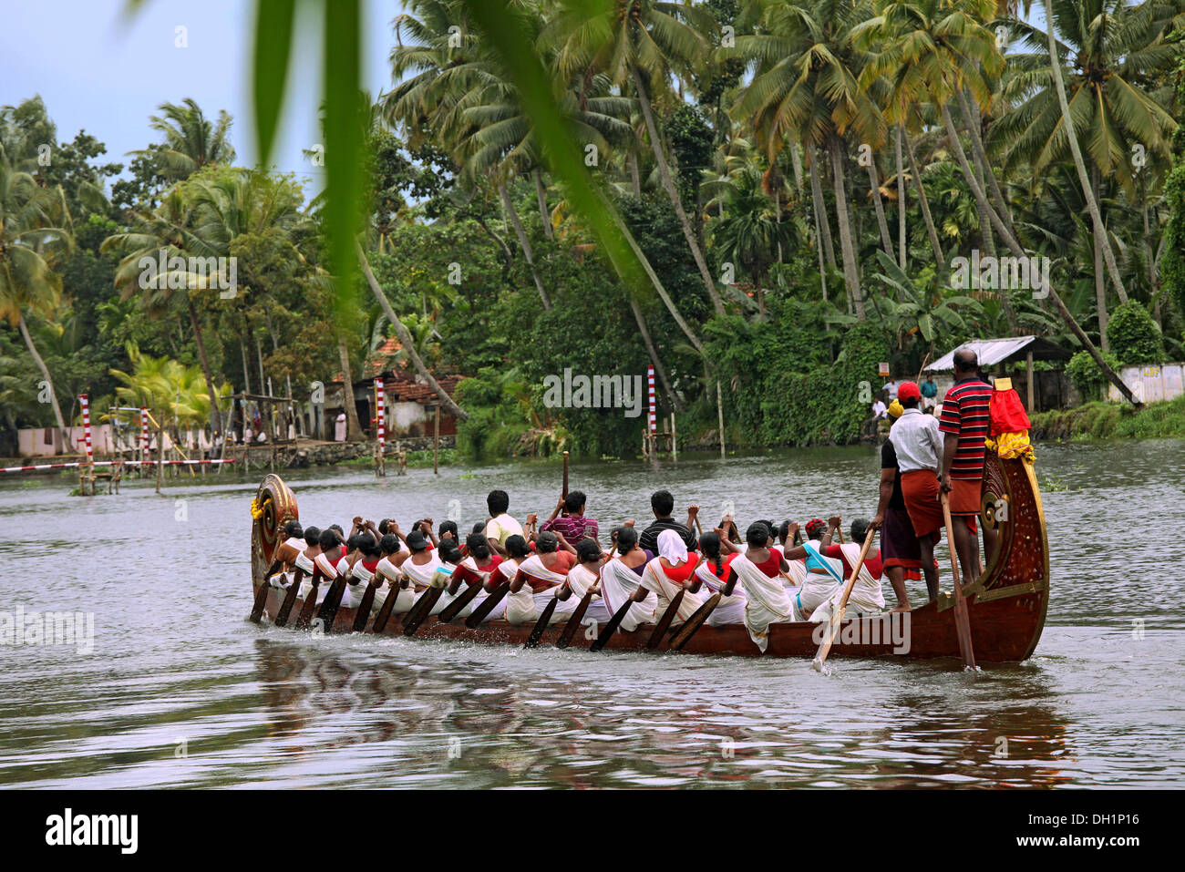 Courses de bateaux dans le lac Punnamada à Alleppey Inde Kerala Banque D'Images
