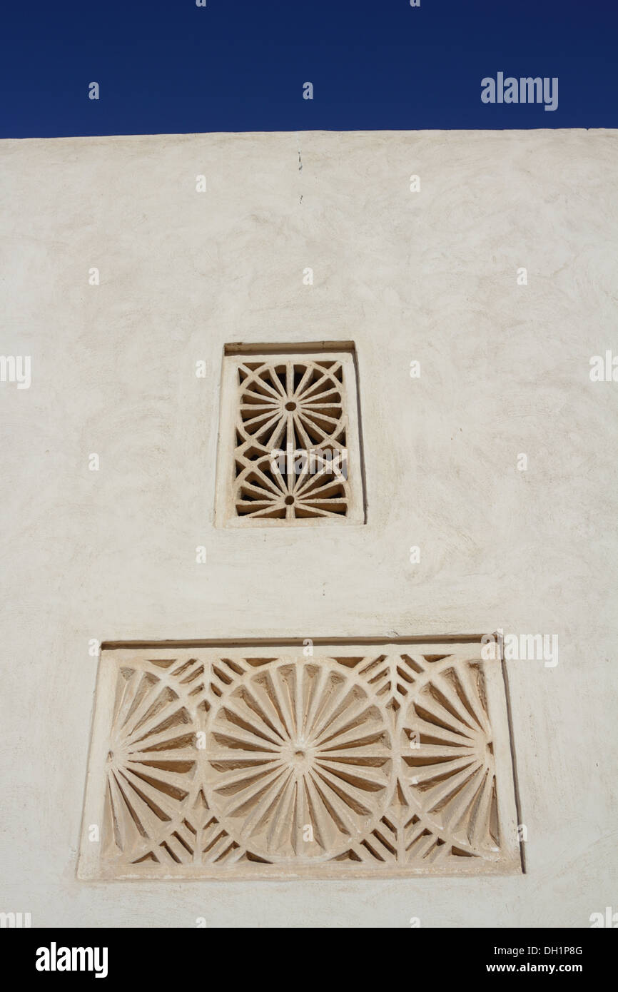 Détail de la Beit cheikh Isa bin Ali house, sur le sentier de la perle, à Manama, Royaume de Bahreïn Banque D'Images
