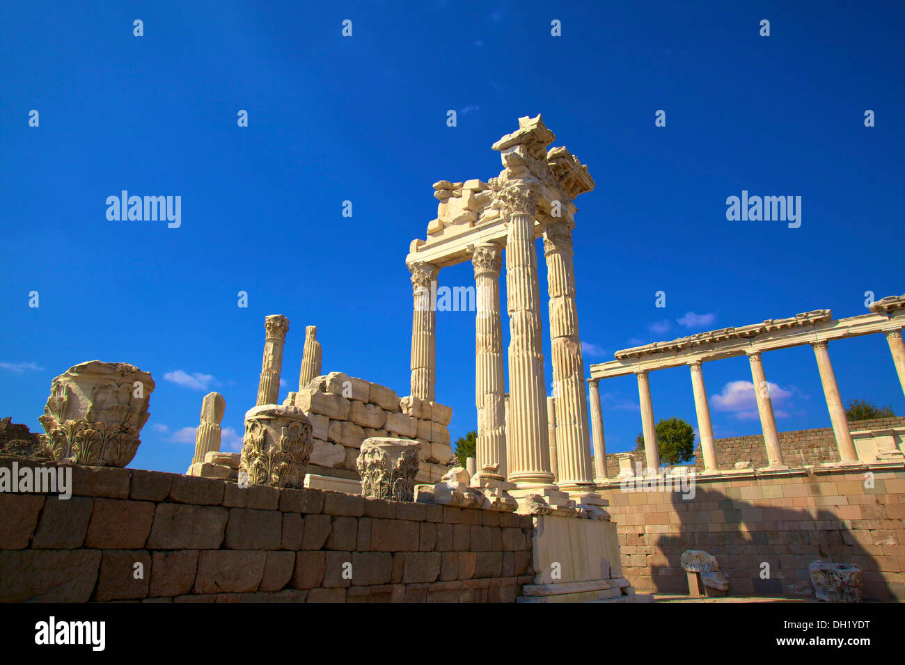 Temple de Trajan, Bergama (Pergame), la Turquie, l'Asie. Banque D'Images