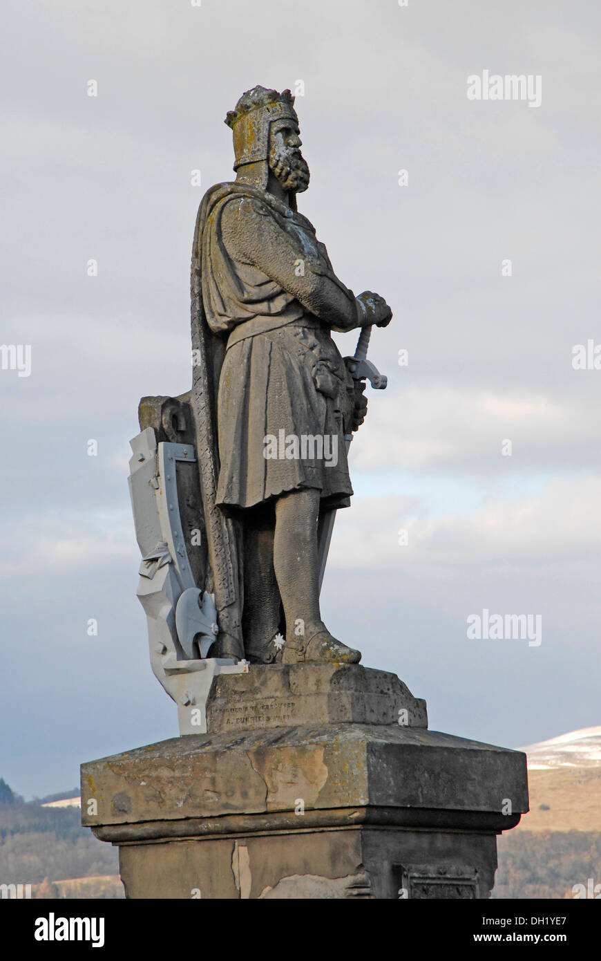 Statue de Robert Bruce, le château de Stirling, Ecosse Banque D'Images
