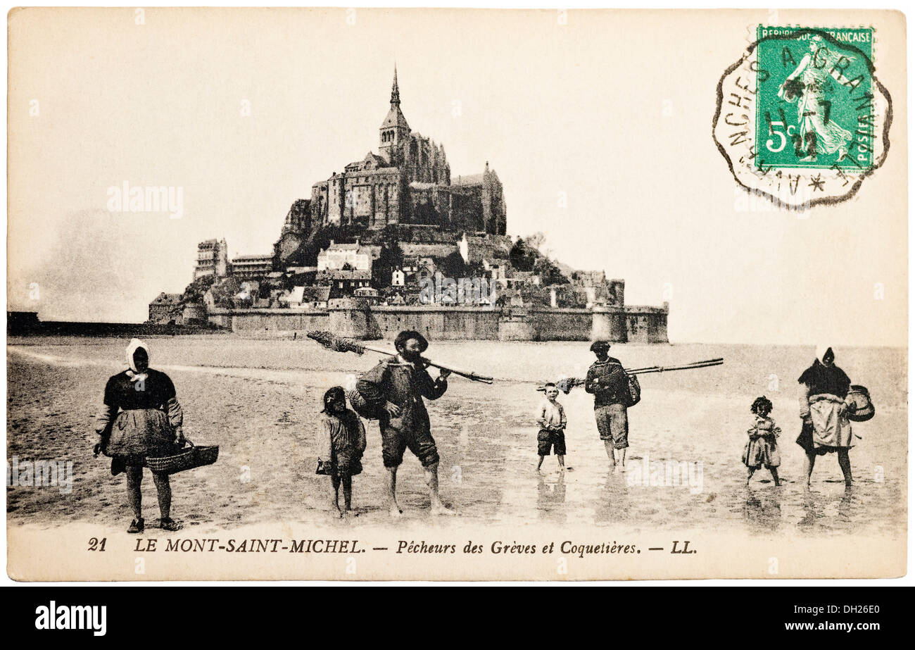 Francais 1922 Le Mont Saint Michel Et Les Ramasseurs De Coquillages Carte Postale Illustree Avec Semeuse Semeuse 5 Centimes Stamp Photo Stock Alamy Francais 1922 Le Mont Saint Michel Et Les Ramasseurs De Coquillages Carte Postale Illustree Avec Semeuse Semeuse 5 Centimes Stamp Photo Stock Alamy