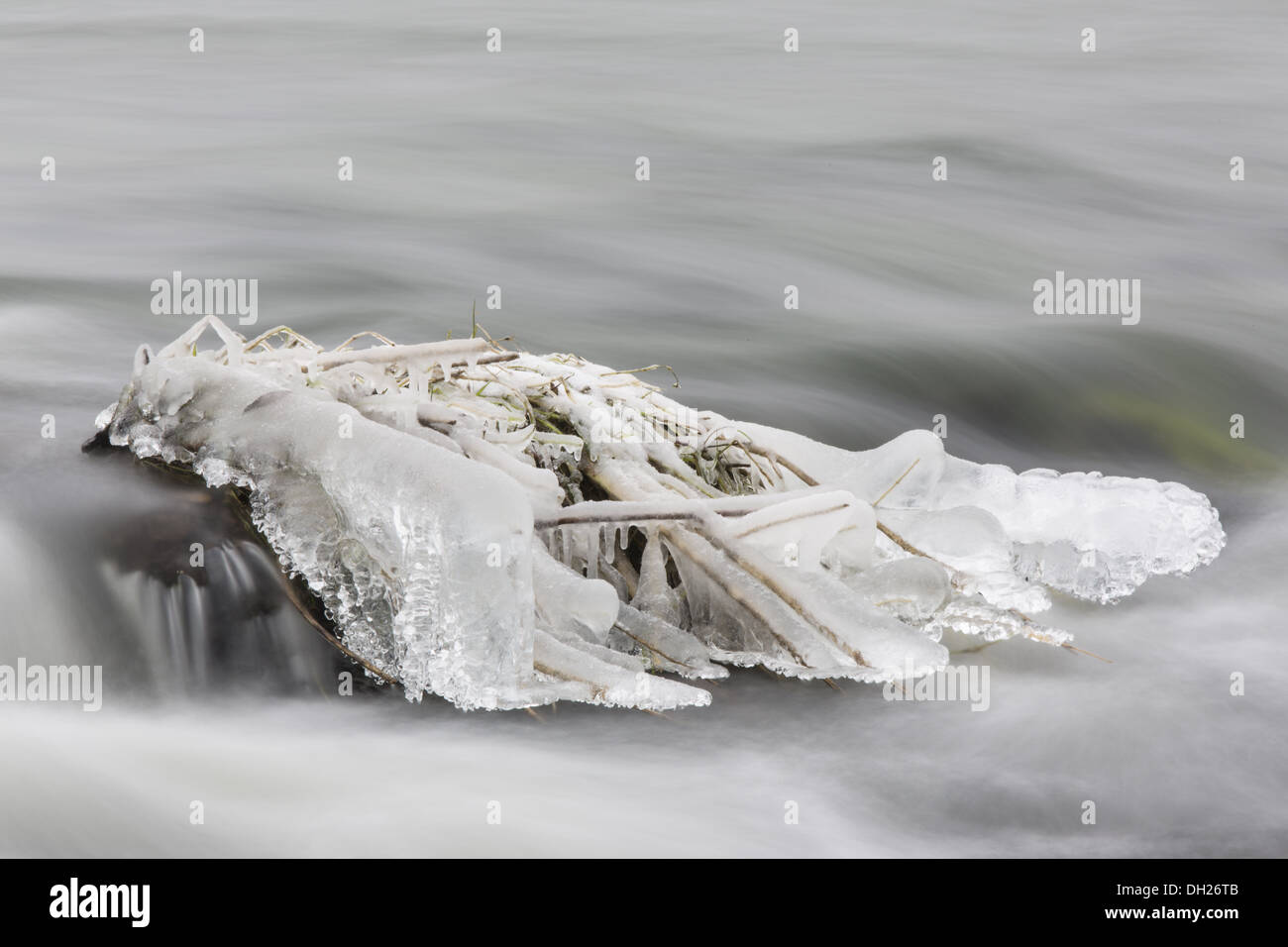 Glace sur un rocher Banque D'Images