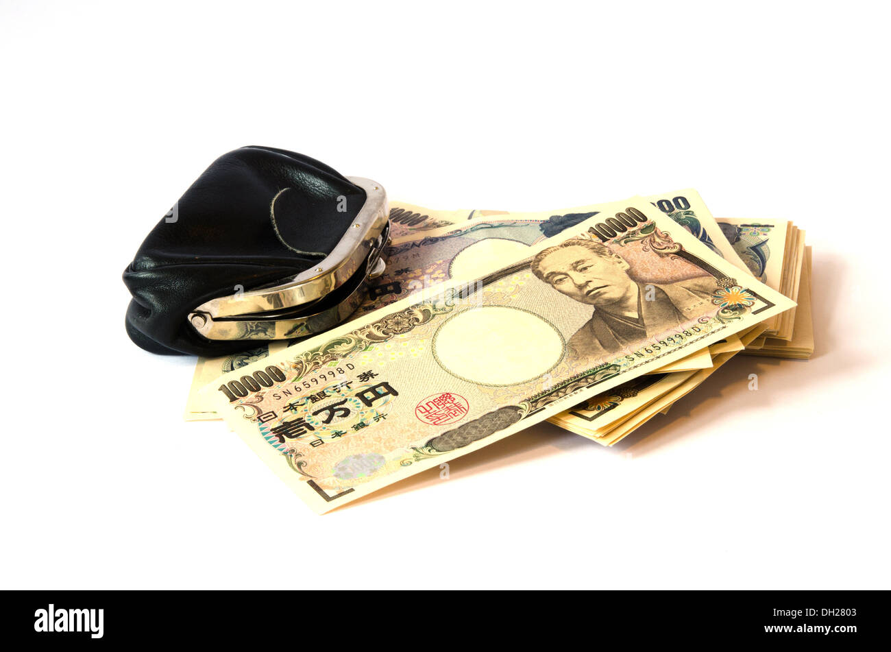 Sac à main et les billets de banque japonais Banque D'Images