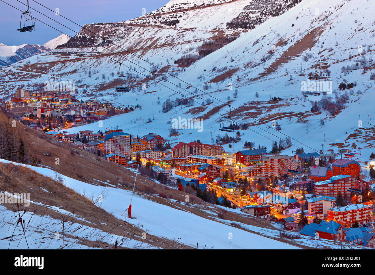 Station de ski dans les Alpes Banque D'Images