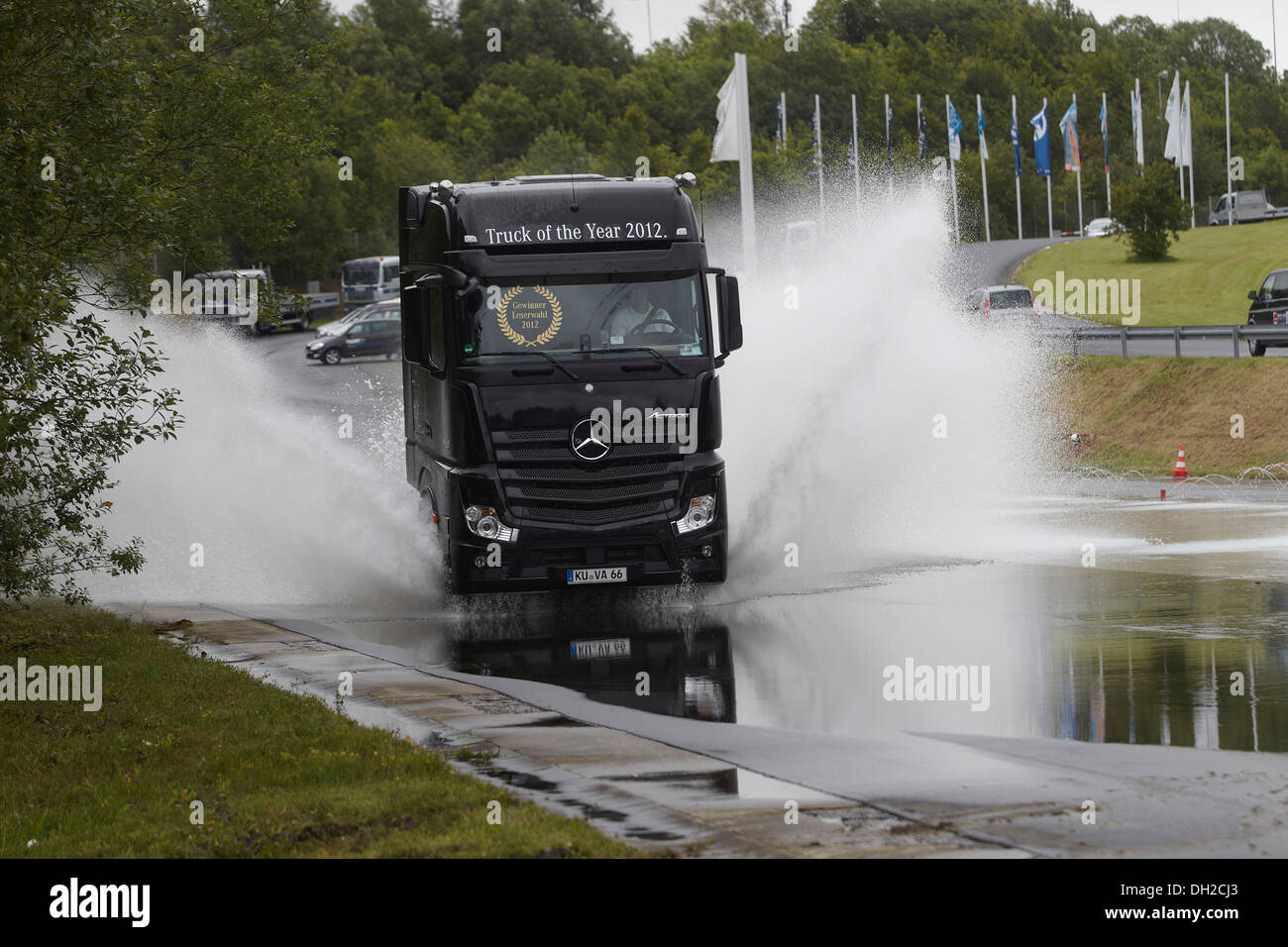 La formation en matière de sécurité pour les camions, les camions Grand Prix 2012, Nürburgring, Rhénanie-Palatinat Banque D'Images