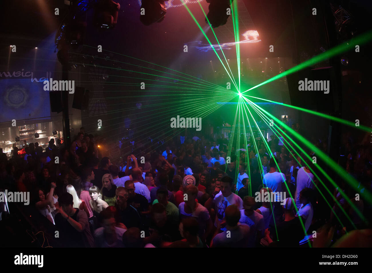 Electric City Club, nuit, Koblenz, Rhénanie-Palatinat, Allemagne Banque D'Images