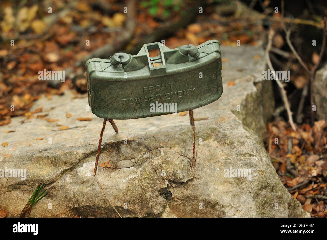 Le M18A1 Claymore est une mine anti-personnel utilisé par l'armée américaine., Mleeta, Musée du Hezbollah, au Sud Liban. hor Banque D'Images