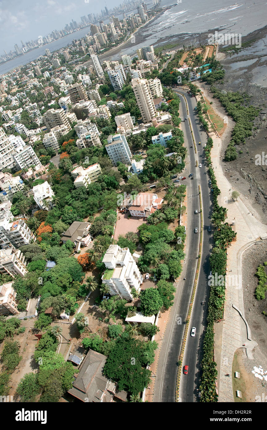 Vue aérienne de carter road bandra à Mumbai maharashtra Inde Banque D'Images