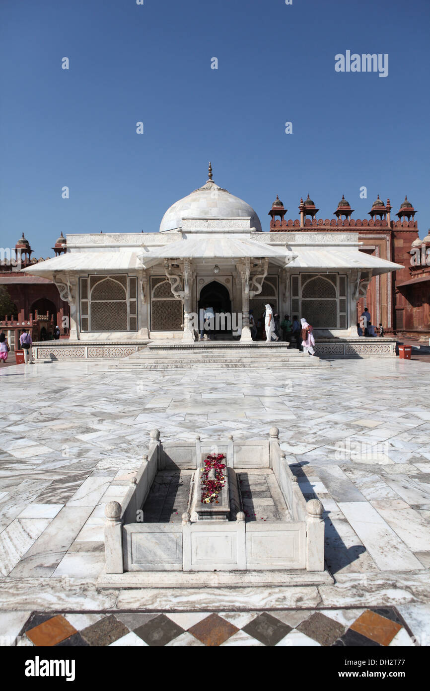 Tombe de Shaikh Alauddin Chisti, La Mosquée Jama Masjid, Fatehpur Sikri, Uttar Pradesh, Inde, Banque D'Images